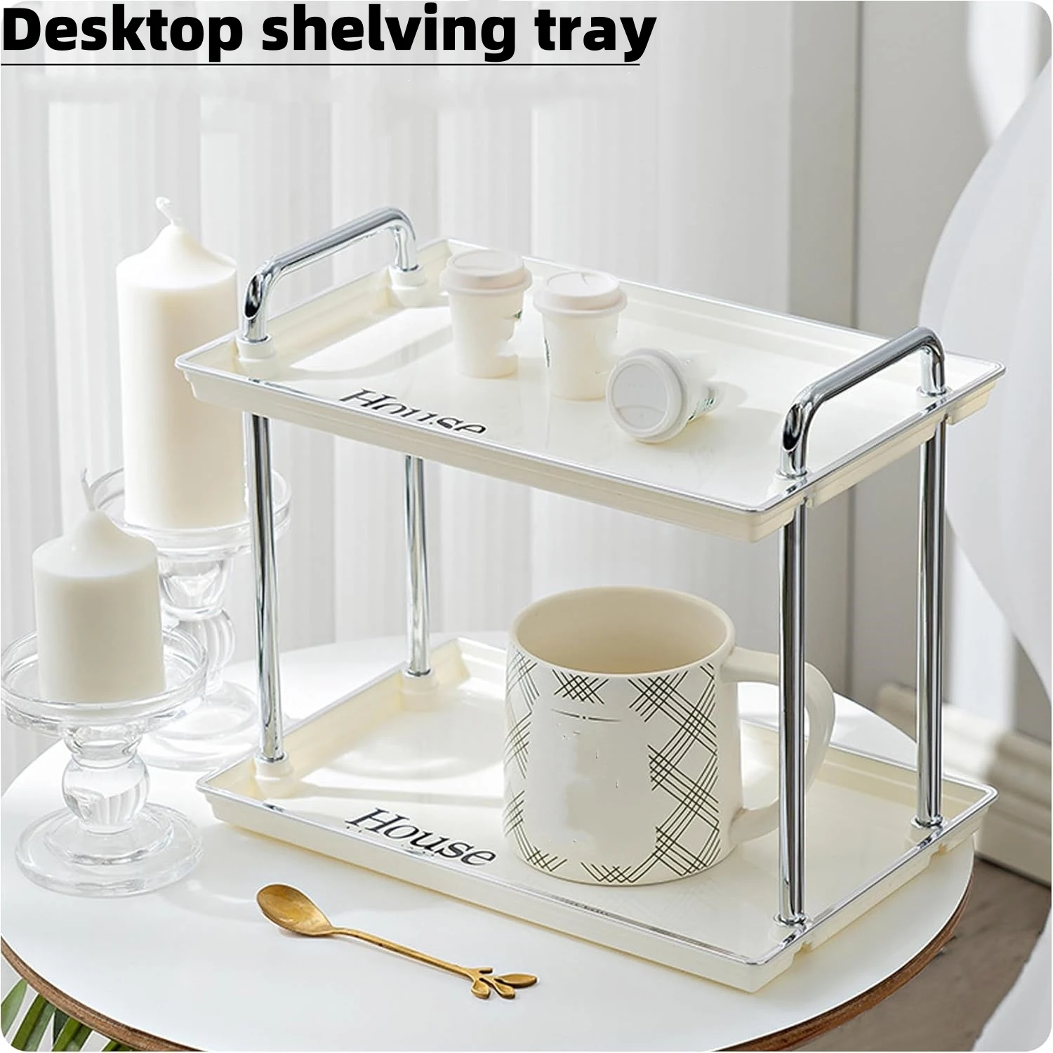 Vanity locker tray table stand Bathroom makeup stand Desktop organizer countertop stand