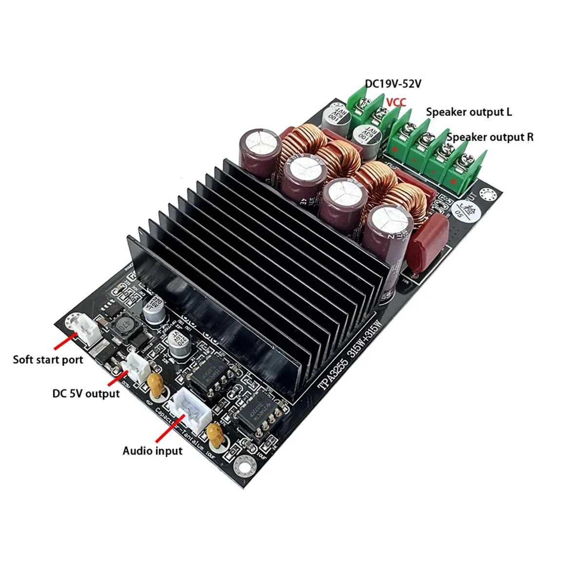 TPA3255 2x300W Stereo HIFI Digital Power Amplifier Board 600W Class D Audio Sound Amp for Car Speaker Subwoofer&A78P