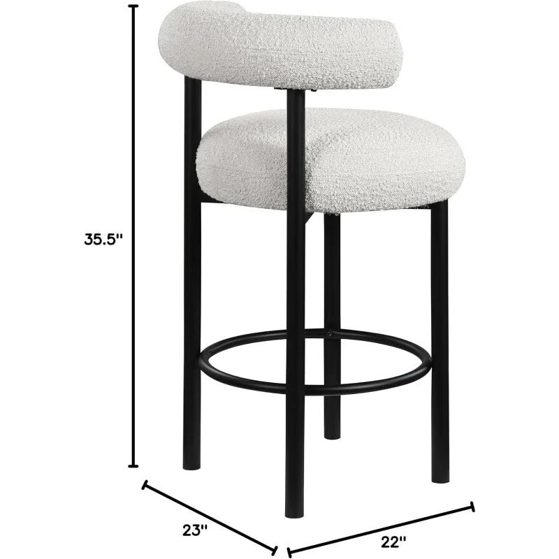 551Crema-C Colección Burdeos Moderna |   Taburete contemporáneo de tela Boucle