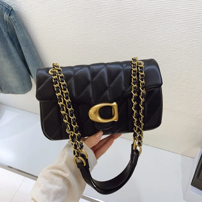 Xiaoxiangfeng rhombus bag women's Korean version rhombus chain bag embroidered thread shoulder messenger bag trendy women's bag