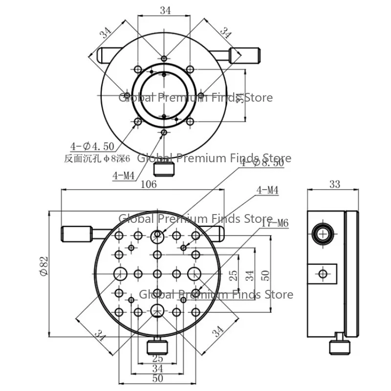 Precision Optics Alignment Rotary Stage - LSSH-82TS-B Micrometer Adjuster Digital Hand Screw 5kg Load