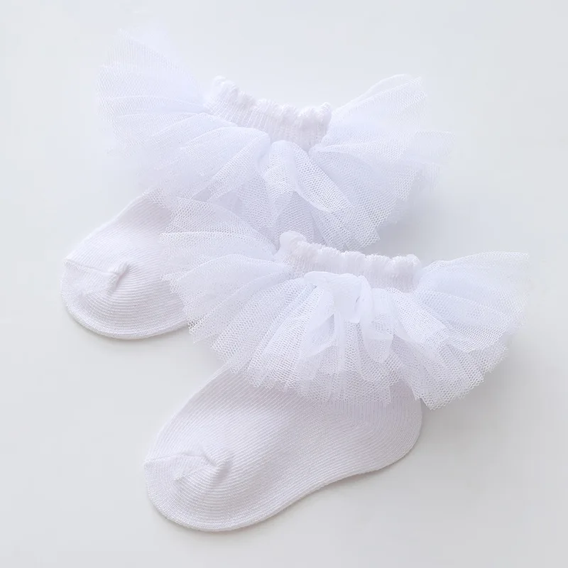 Little Girl Socks Spring Children Ruffle Socks Autumn 7-12m Baby Lace Tube Sock Princess 0-1 Year Old Baby Newborn Cotton Socks