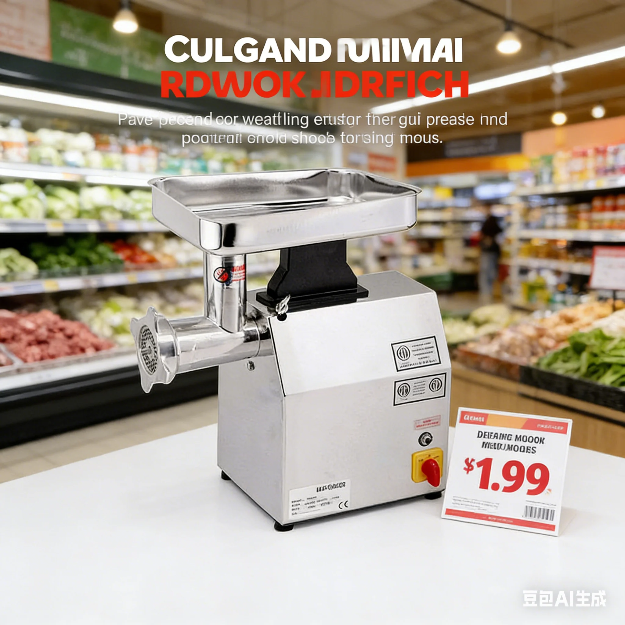 Stainless Steel Electric Meat Grinder With Reverse Function Commercial Meat Mincer For Restaurant Factory Direct