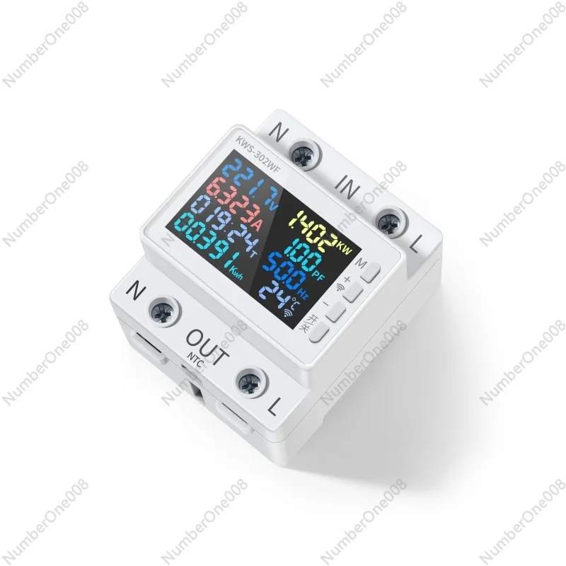 Precise AC Voltage Current Power Meter, 63A 300V Digital Display for Real-Time Monitoring in Power Cabinet