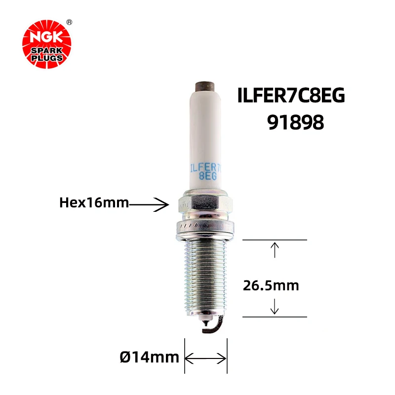 NGK Iridium Platinum spark plug ILFER7C8EG 91898 is suitable for  A4L/Q5L/CC（4PCS)