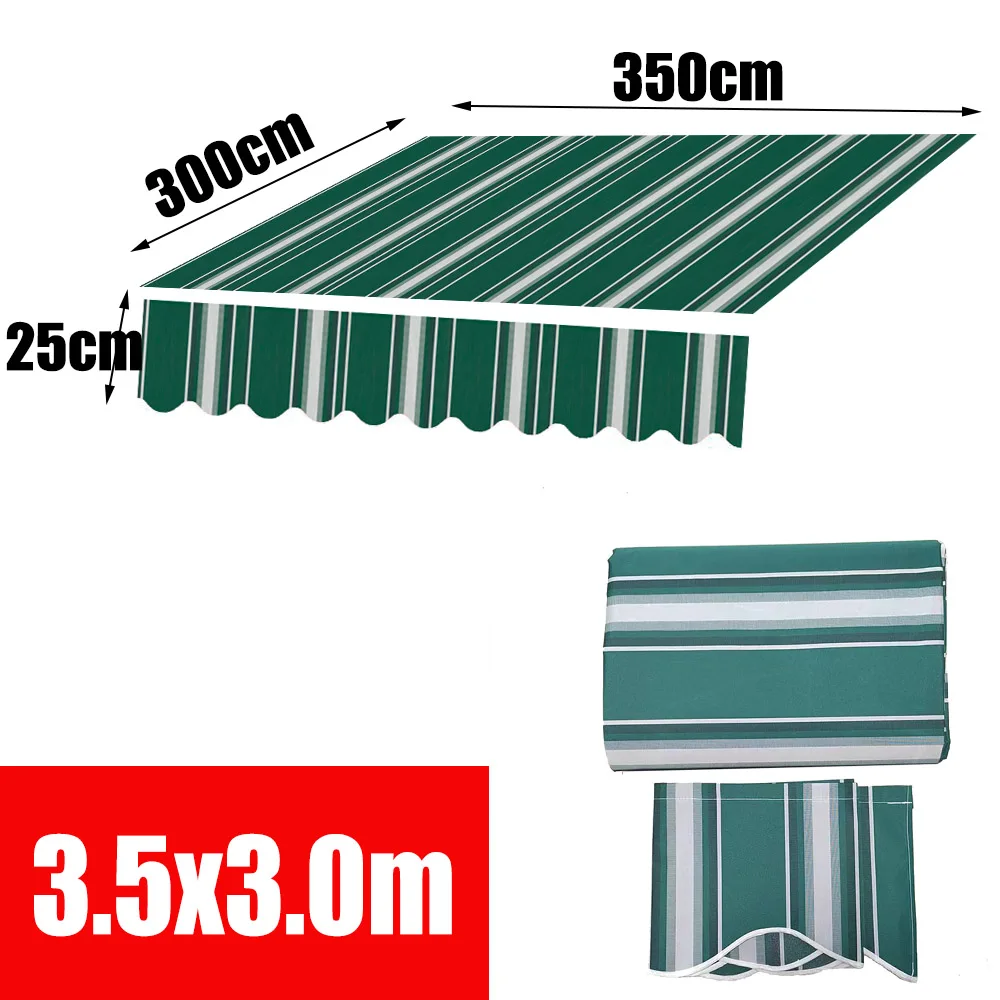 Patio Luifel Intrekbare Luifel Vervanging Waterdichte Stof 12x10ft Dek Shelter Top Stof Schaduw Zeil Mode Strepen