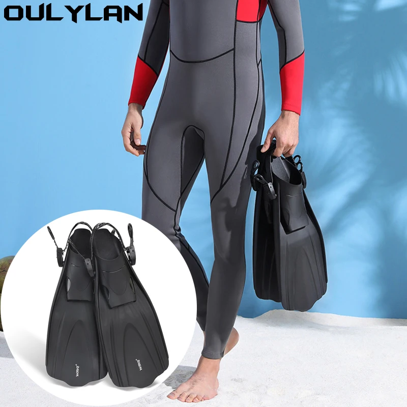 

Oulylan Scuba Diving Fins Adult Adjustable Swimming Shoes Silicone Long Submersible Snorkeling Foot Monofin Diving Flippers