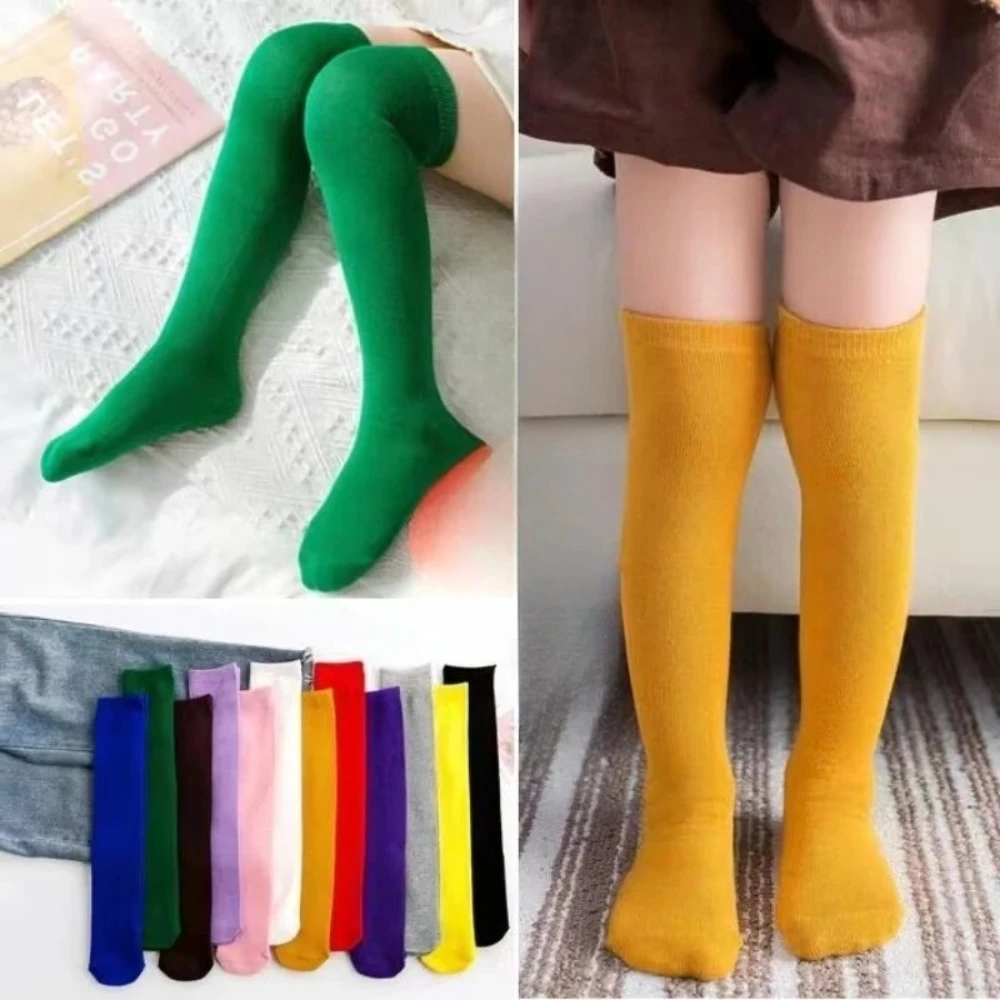 Children's Over Knee Boy Kids Socks Girls' Socks Spring Autumn Candy Color Winter Ins Trendy High Tube Socks