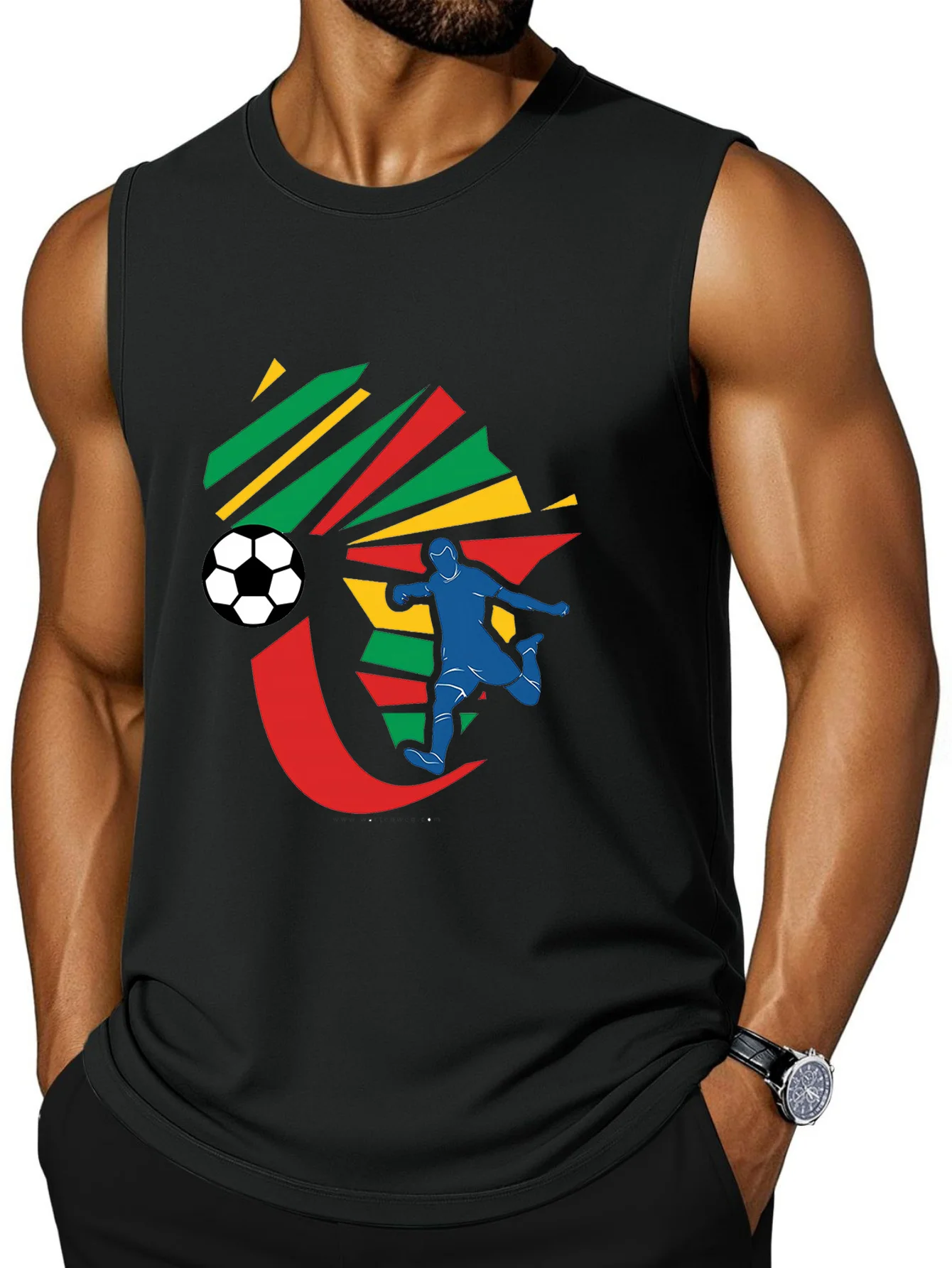CLOOCL Silhouette of A Player Taking A Shot Featuring Contrasting Colors Printed Fashion Sports Vests Summer Men's Casual Top