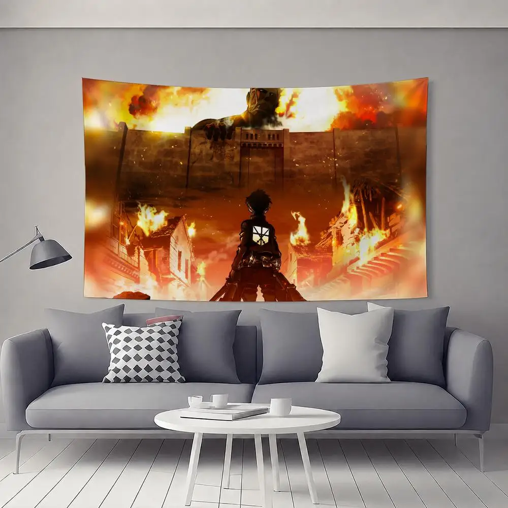 Anime A-Attack On Titan Tapestry Tapestry Flat Polyester Wall Hanging, Cozy Kids Bedside Decor Healing Home Accent Gift Wall Art