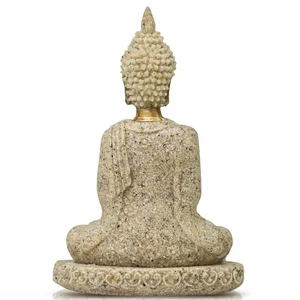 Sand Buddha Statue, Harzhandwerk, Wohnzimmer, Eintritt, Hausdekoration, Südostasien, Skulptur, Meditation, Bodhisattva 8 Hauptverkäufe fossiler Harz - №3