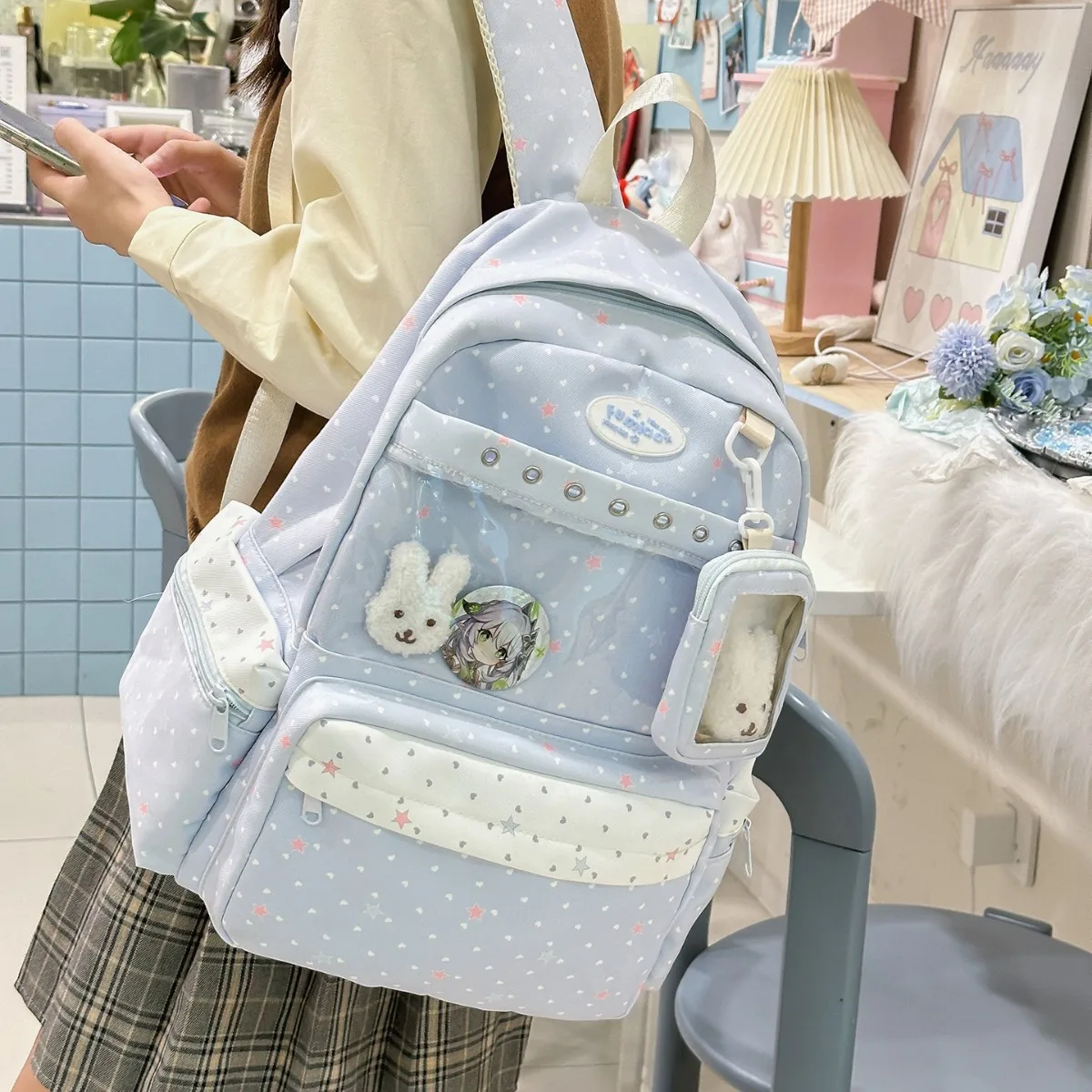 Nuevo estilo, bolso Kawaii Ita dulce y bonito para niñas, mochila de nicho de aspecto alto, bolso escolar para estudiantes de gran capacidad, bolso de viaje