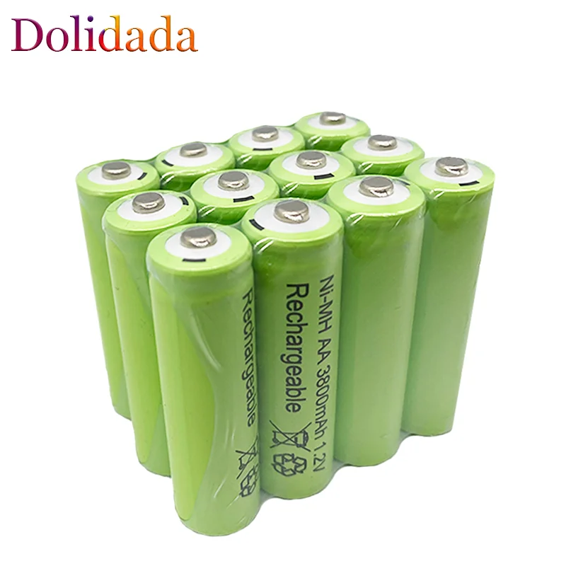 2pcs 1.2V AA Battery 3800mah Ni MH Rechargeable Batteries for MP3 LED Lamp Toy Camera Microphone Clocks Mice Bateria Recargable