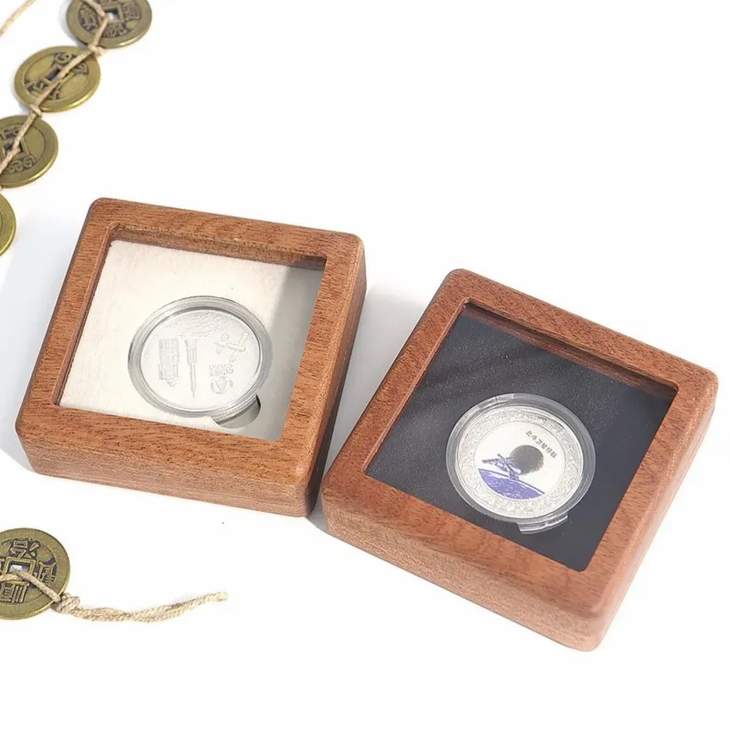 

Подарочная коробка для памятных монет и значков, деревянная коробка для коллекции старинных монет, 1 шт.