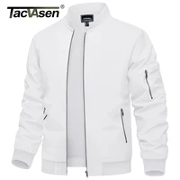 TACVASEN-Chaqueta Bomber para hombre, cortavientos informal ligero y fino, con múltiples bolsillos, chaqueta de béisbol universitaria con cremallera completa, verano y otoño
