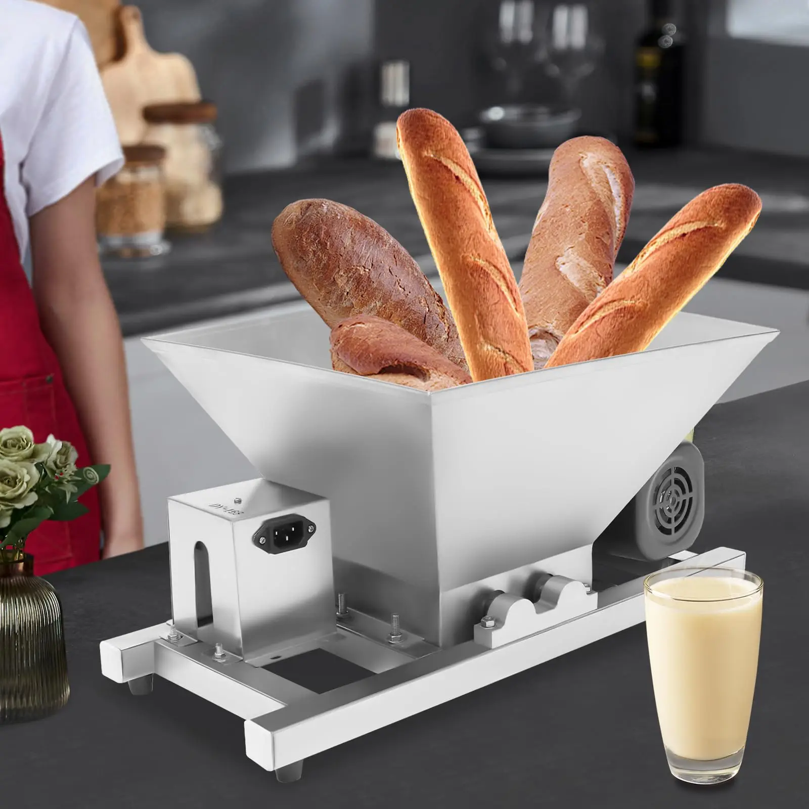 Electric Fruit and Apple Crusher,Electric Fruit Grinding Machine,Commercial Fruit, Bread, Brown Sugar Breaking