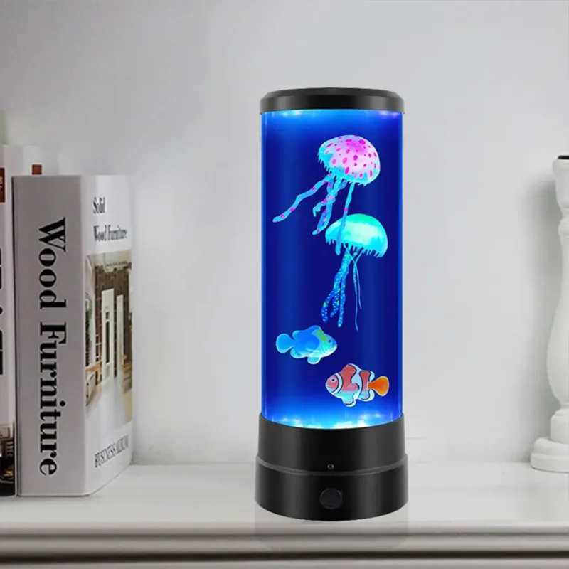 7 Color LED Fantasy Jellyfish Lava Lamp Round Jellyfish Aquarium Lamp,Lamp with Remote USB Operated For Bedroom Night Light