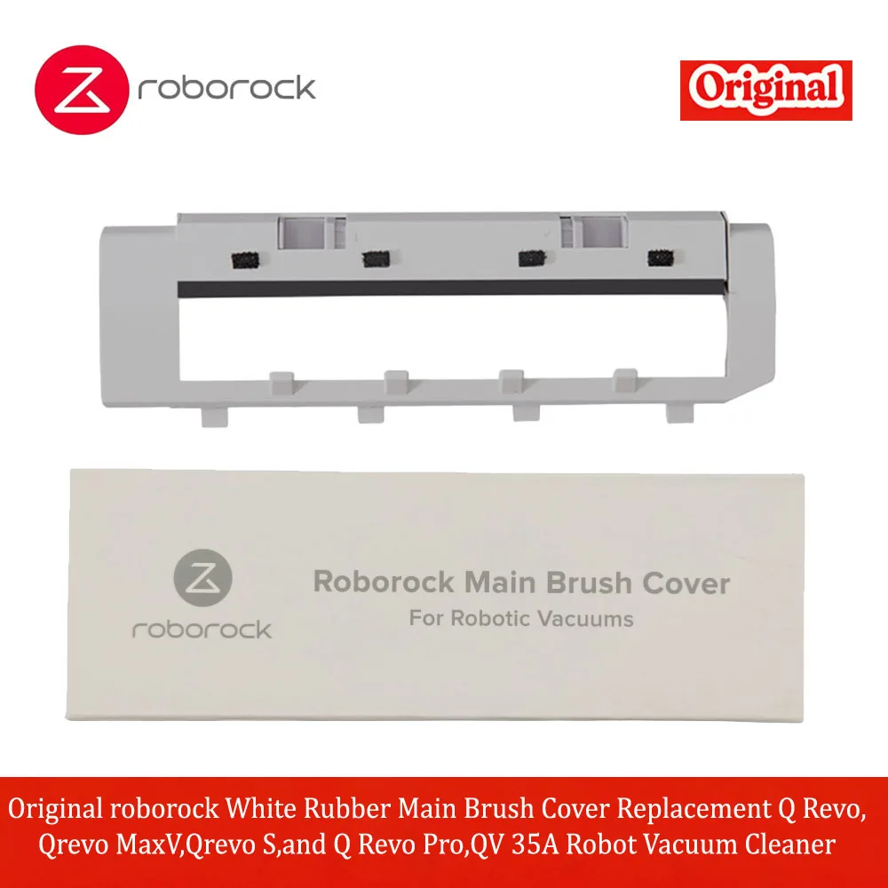 Original Roborock White Rubber Main Brush Cover Replacement Q Revo,Qrevo Maxv,Q…