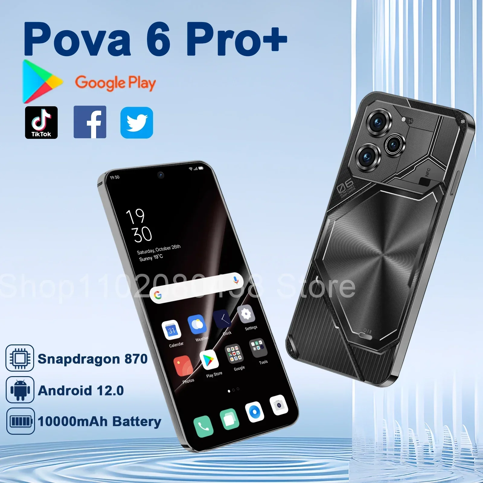 Оригинальный смартфон Pova 6 Pro, размер 5G, 9200, 7,3 дюйма, 22 ГБ + 2 ТБ, сотовый телефон, мобильные телефоны с двумя SIM-картами, 50 + 108 МП, Android14, разблокированный NFC