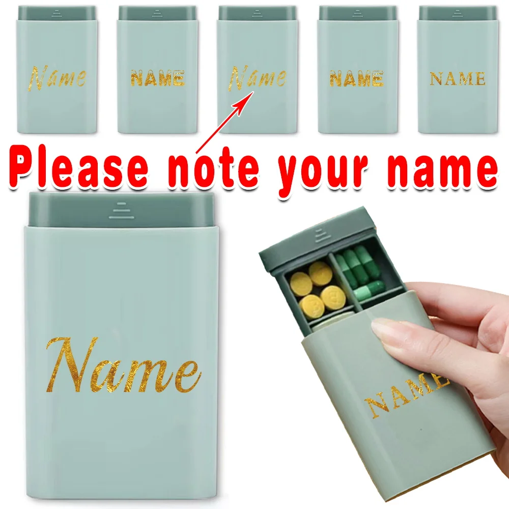 

Customized Name Weekly Pill Case Organizer Medicine Box Portable Tablet Dispenser Container Holder Drugs Storage Box Waterproof