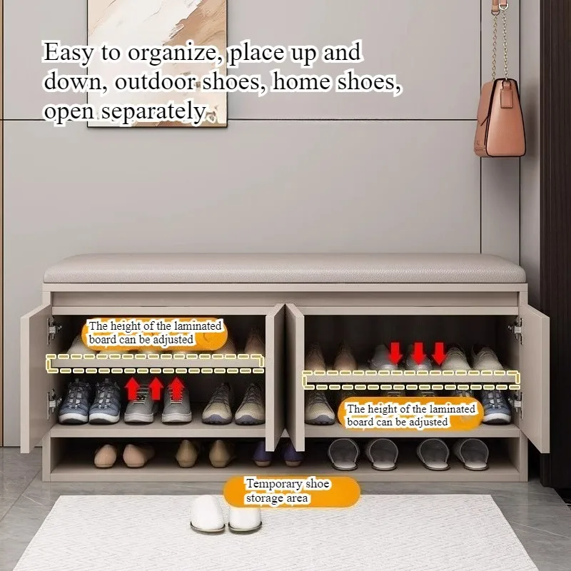 Shoe changing stool household entrance modern simple shoe stool sitting stool integrated low cabinet dust-proof storage