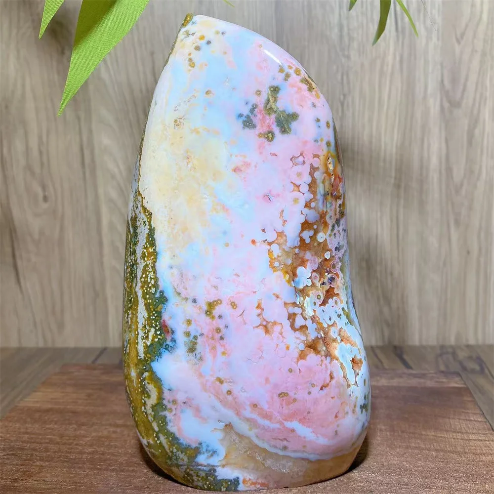 Natural Pink Ocean Jasper Gemstone Marine Jasper Free-Form Mineral Quartz Reiki HealingCrystal Lucky Energy Home Decoration