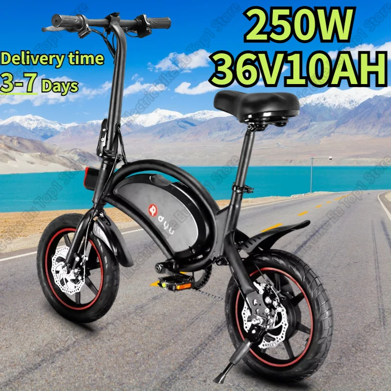 Electric Bike DYU D3F Folding 250W Motor 36V10AH Removable Battery Electric Bicycle Adult 14-inch Tire Outdoor Mobility E Bike