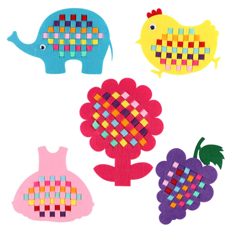 Fun DIY Non-woven Weaving Material Kits Handmade Crafts for Kids Boys Girls Preschool Woven Strips Montessori Educational Toys