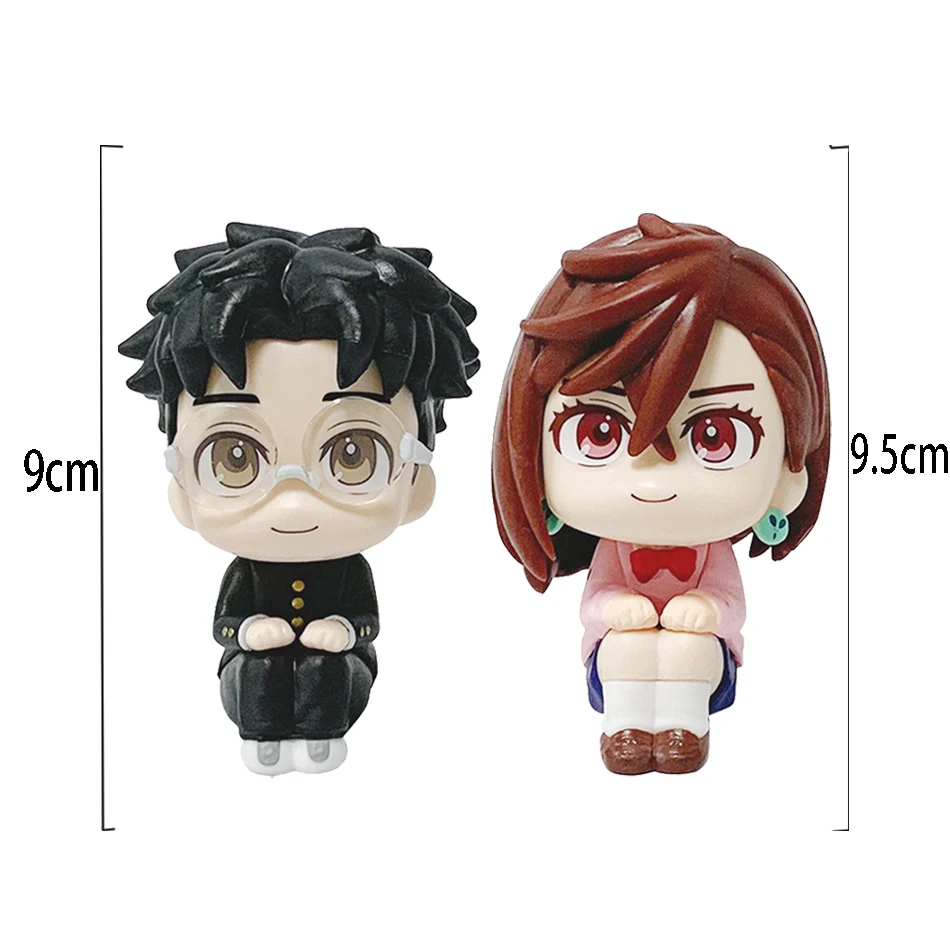 Nieuwe Big-Head Chibi Ayase Momo/Okarun - Romantische koppelset van Anime "Dandadan" |   Gelede figuurmodel, perfect cadeau