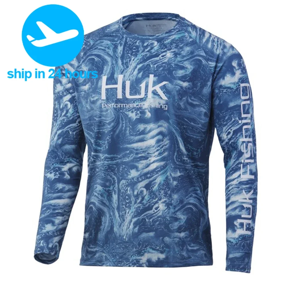 Huk-男性用速乾性フィッシングシャツ、アウトドアスポーツトップギア、ジャージーフィッシュウェア、レーシングおよびランニングスポーツウェア、upf 50 uv、夏