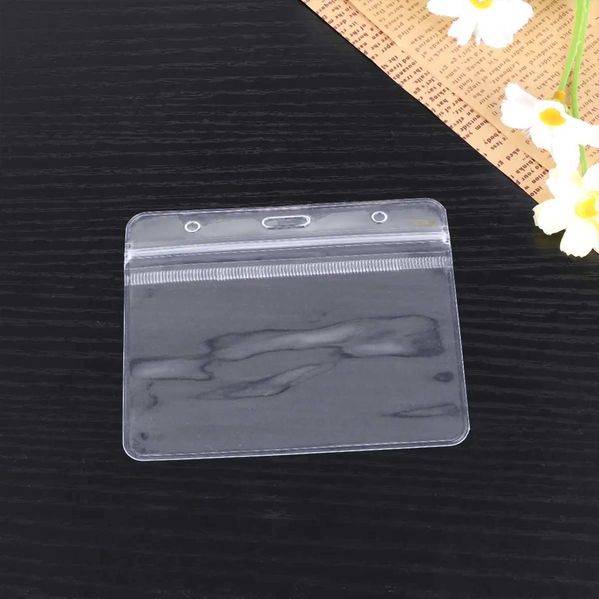 

100 Pcs Waterproof PVC Id Badge Holders Transparent Name Tag Card Protectors For Office
