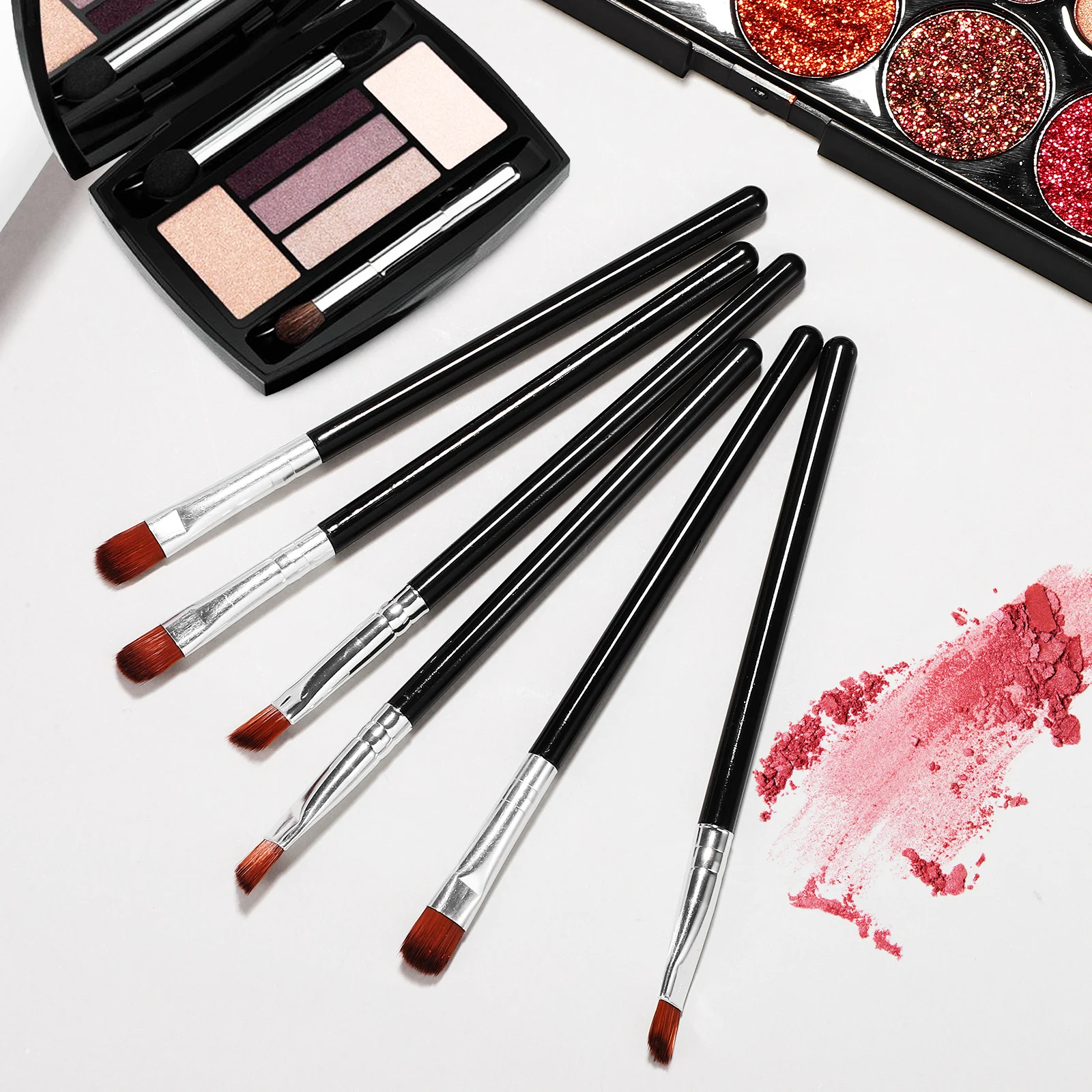 

6 Pcs Makeup Brushes Eyebrow Set Eyeliner Kit Angled Multi-functional Applicator Woman