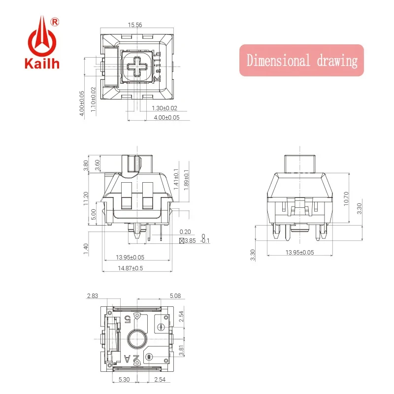 Kailh Pudding Keyboard Switch Light Guide Box Mechanical Keyboard Switches 5Pins Linear Smooth