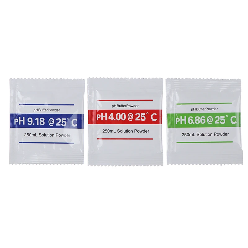 10Set/30Pcs PH Powder Solution Buffer Calibration Sachet PH4.00/ PH6.86/PH9.18