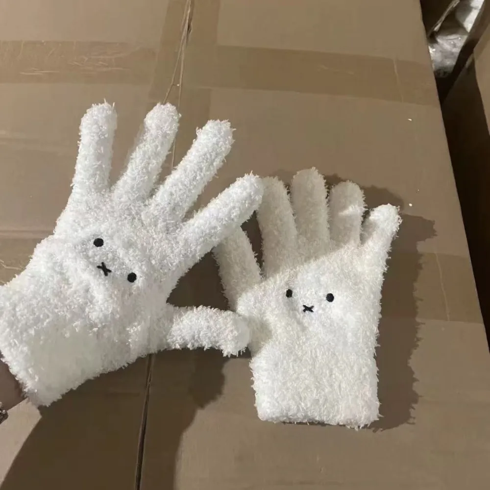 Miffy Süße Handschuhe für den Winter, hält warm und warm, Kawaii, vollständig umwickelte Handschuhe, Geschenkspielzeug