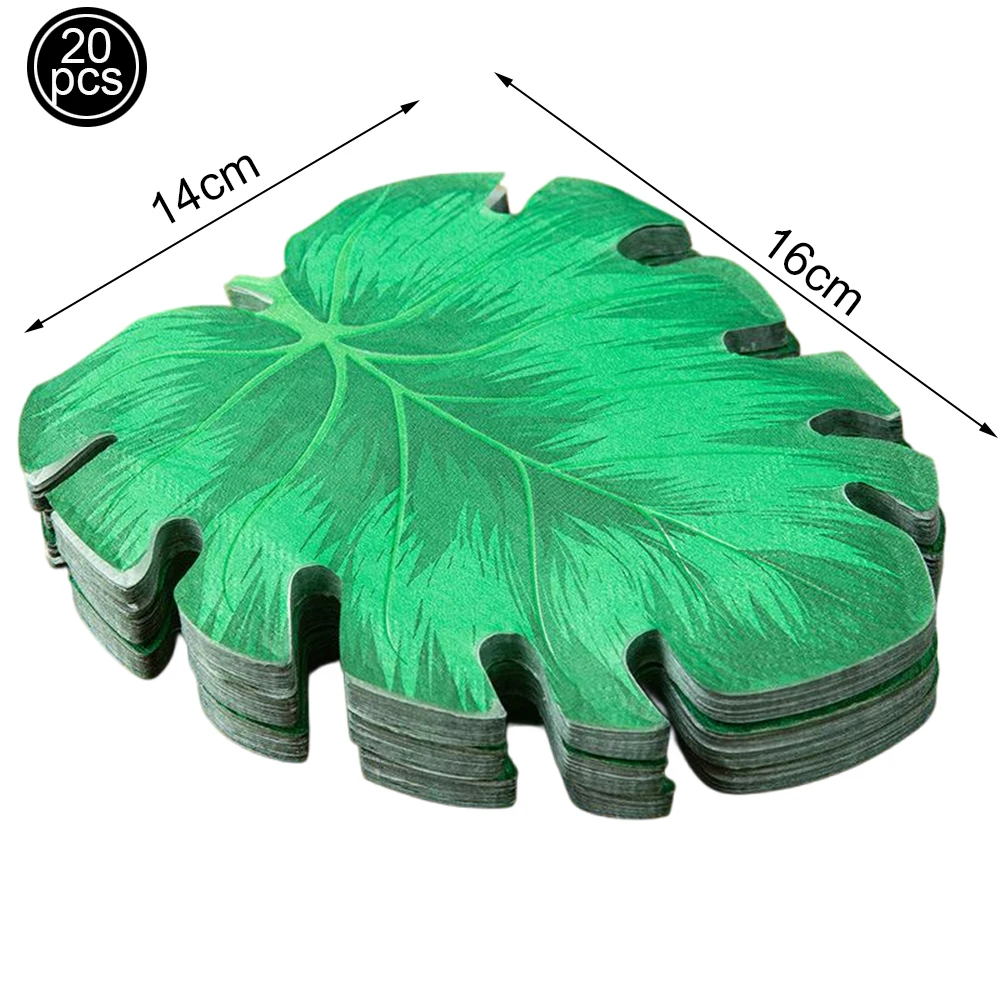 20pcs Disposable Paper Napkins Daisy Mushroom Palm Leaf Flower Kids Birthday Party Baby Shower Decoration Supplies