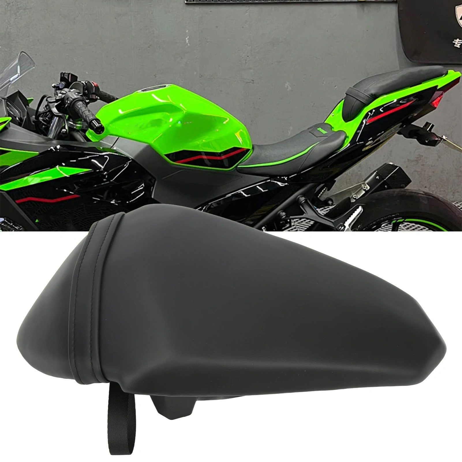 Motorcycle Rear Cushion Saddles Synthetic Leather Passenger Pillion Seat for Ninja 400 EX400 2017‑2020