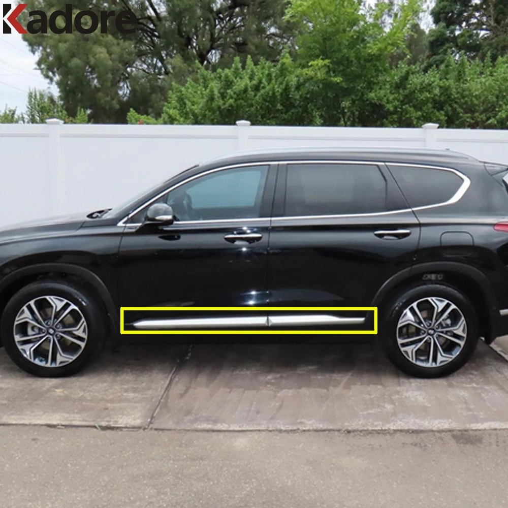 For Hyundai Santa Fe 2019 2020 2021 2022 2023 Chrome Car Side Door Body Trim Door Line Streamer Molding Strip Accessories