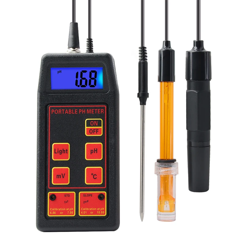 

Yieryi 3-in-1 High Accuracy Portable pH/mV/Temp Meter + Replaceable pH & ORP Electrodes + Temperature Probe