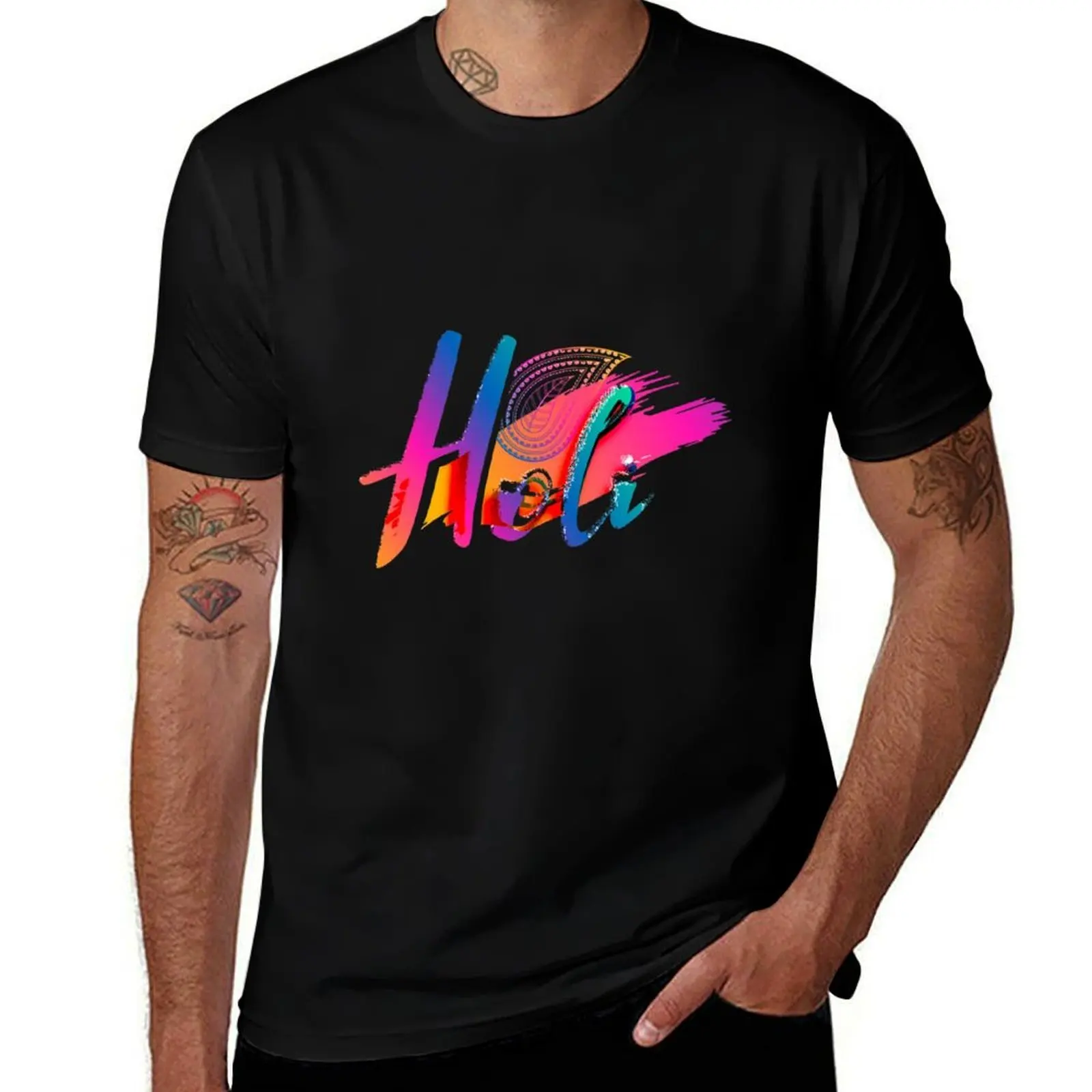 

Happy Holi T-Shirt korean fashion funny shirt cotton summer clothes shirts men