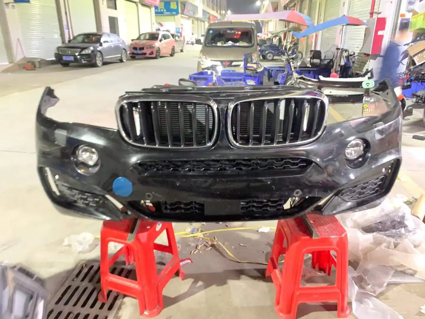 for X6 F16 M Style Body Kit with Front/Rear Bumpers & Side Skirts Bolt-On Installation OEM Replacement Parts