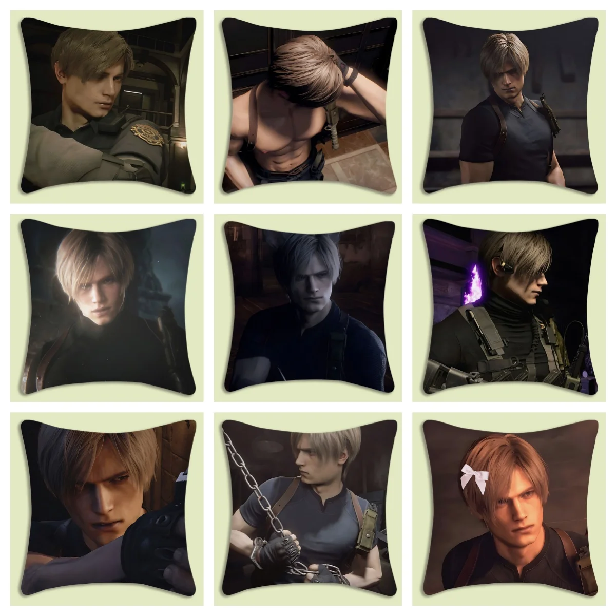 

1 шт. наволочка Leon Resident Evil, двусторонний чехол для подушки из полиэстера, декор с игровыми персонажами, подарок для фанатов Resident Evil