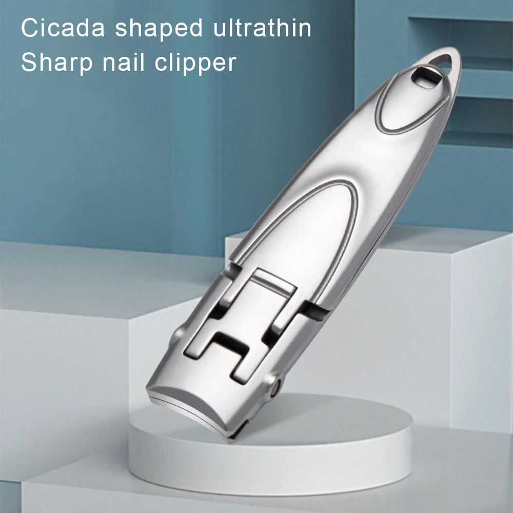 Nuevo cortaúñas ultrafino, llavero de viaje portátil plegable para uñas, tijeras, cortador, Kits de herramientas de manicura de acero inoxidable