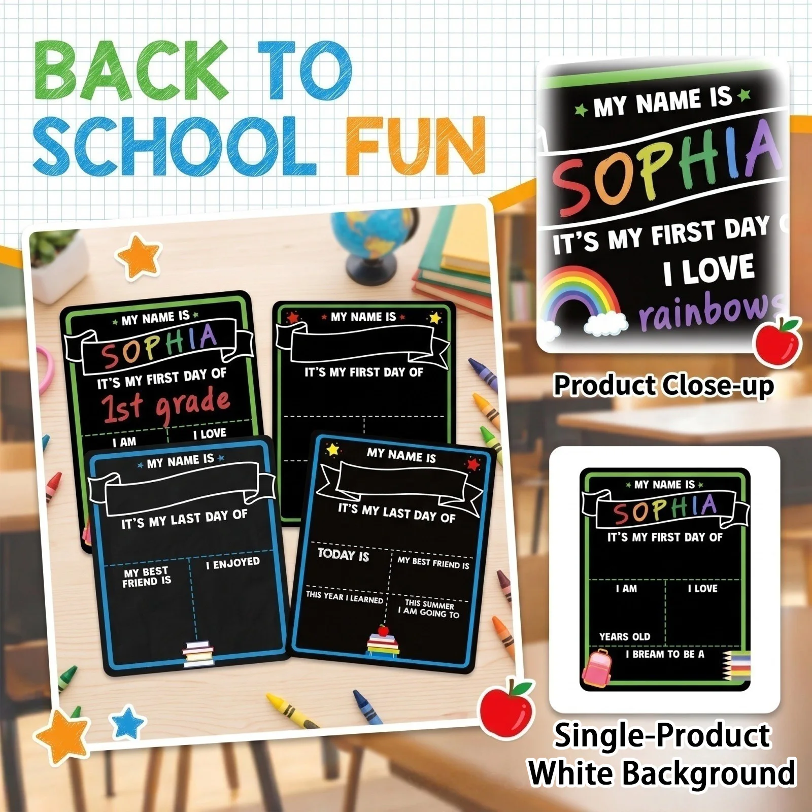 Back-to-School Decorative Small Blackboard Mini Chalkboard for Back to School Decoration School Supplies