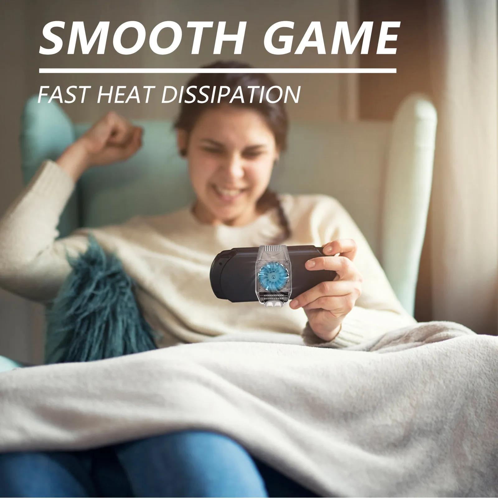 1Pcs Compact Smartphone Cooler Exquisitely Crafted Lightweight Noiseless Phone Radiator for Mobile Gaming Video Editing Heat