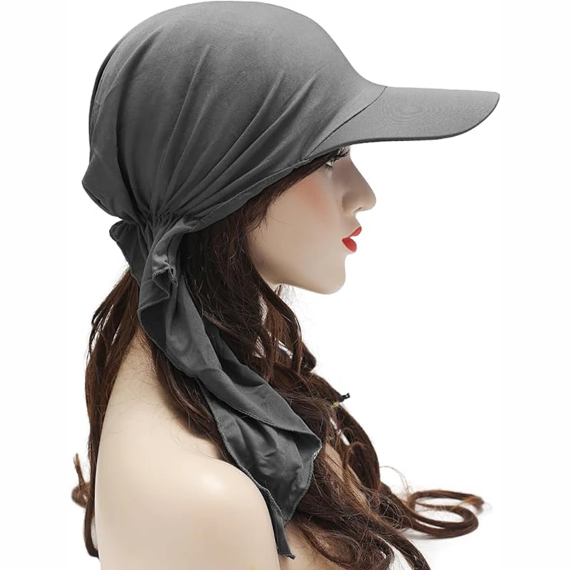 New Muslim Inner Hijab Turban Women Pre-Tied Cap Long Tail Headscarf Wrap Beanies Bonnet Head Scarf Stretch Headwear Ninja Hat