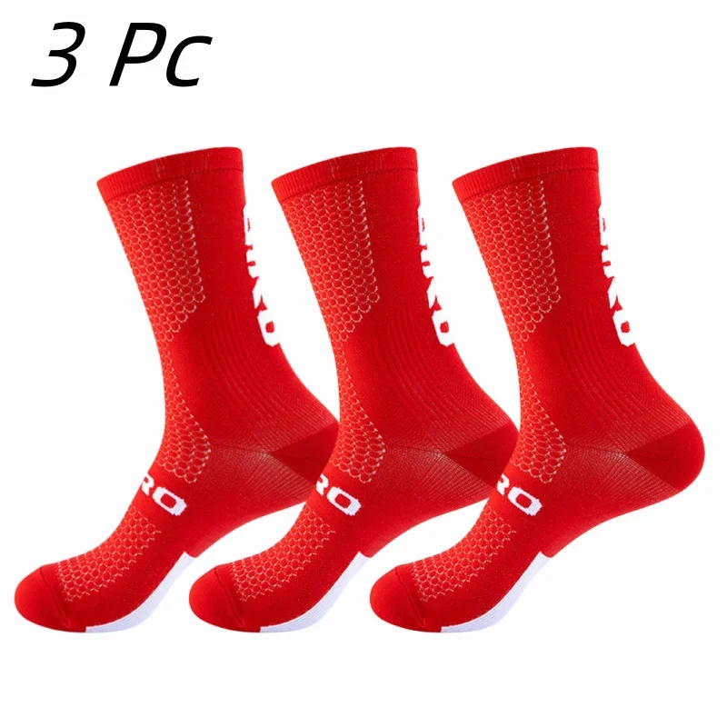 3 Pairs Men Cycling Socks Biking Sport Sock Sweat Absorbent Breathable Compression Soccer Socks Road Bike Sock Cycling Socks Man