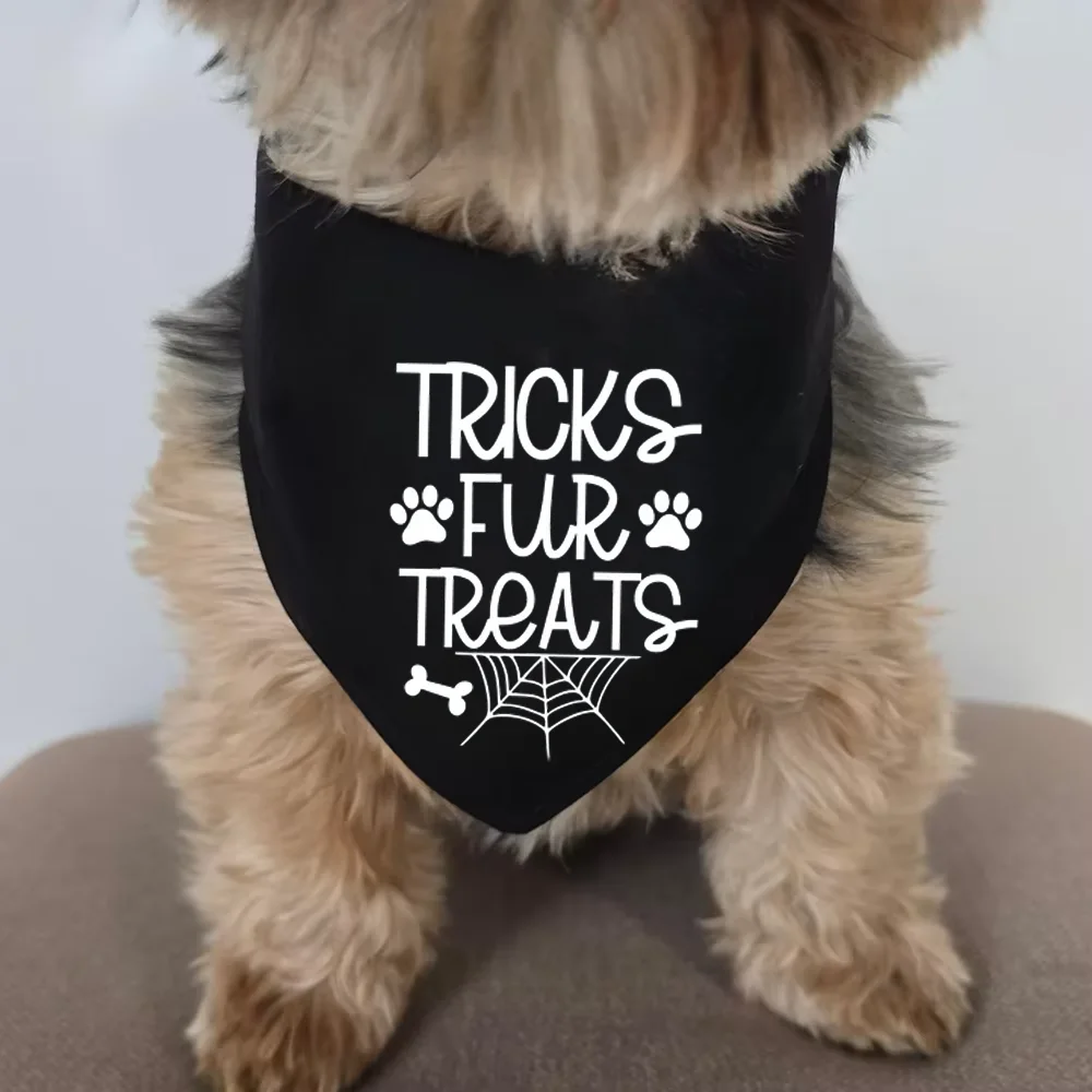 

Tricks Fur Treats Dog Bandana Halloween Party Decoration Over The Collar Dog Bandana Photo Shoot Halloween Costume Holyday Gift