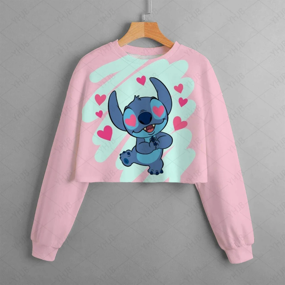 

New Stitch Hoodies Girls Sweatshirt Autumn And Winter Long Sleeve Harajuku Pullovers Disney Series Stich Casual Hooded Tops