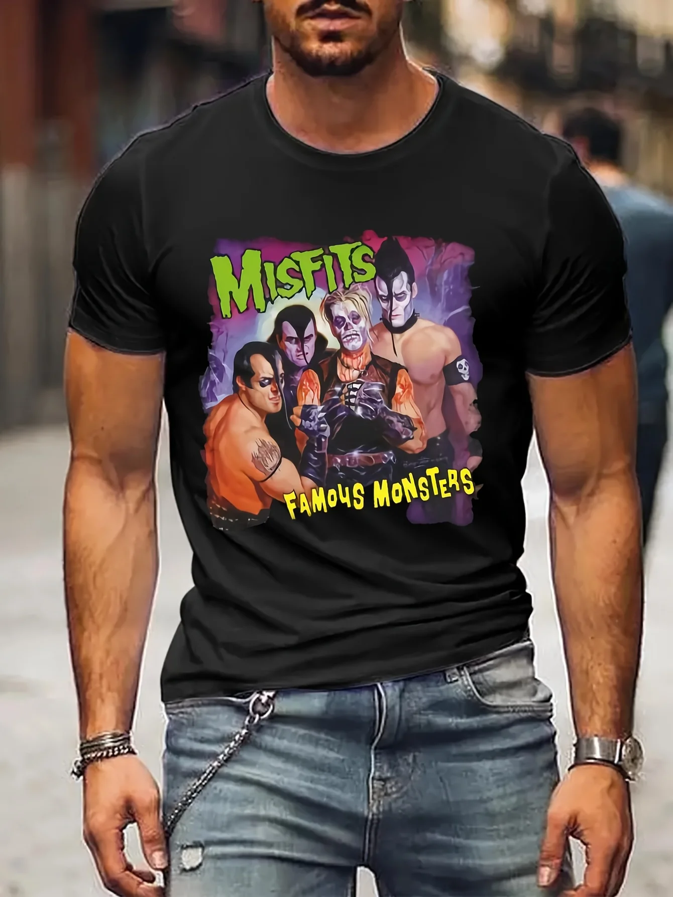 Misfits Famous Monsters T-Shirt Man Clothes Totoro Anime Men T shirt Printed T-Shirt B5022527